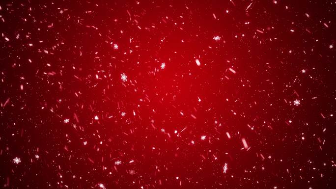红色背景上的无缝循环降雪