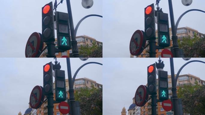 城市街道上的红绿灯