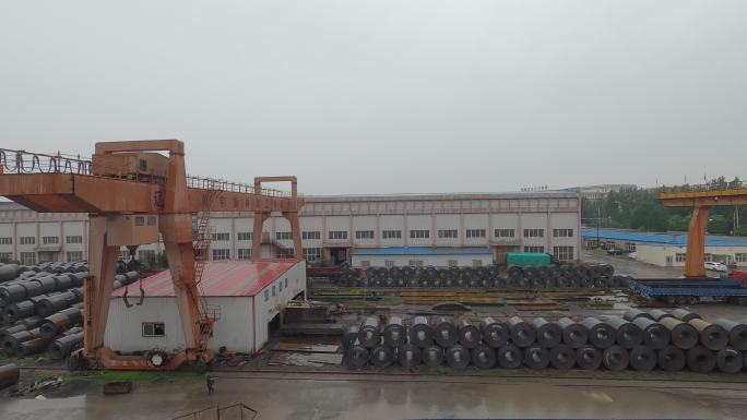 雨天的钢板厂（延时摄影）