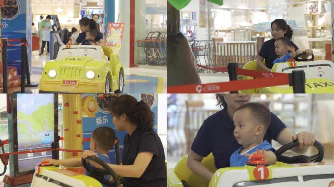 妈妈和宝宝玩耍开车车