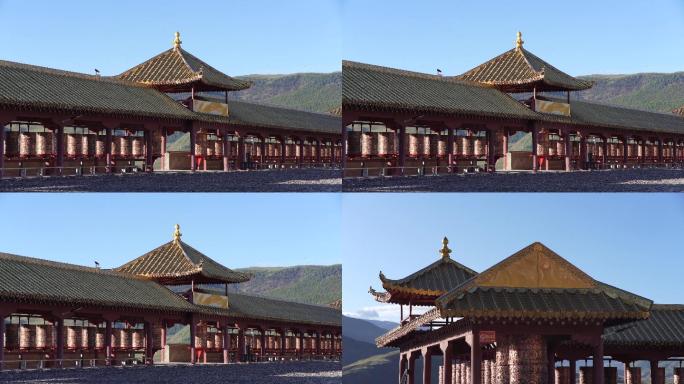 乌鸦寺庙转经筒藏文化