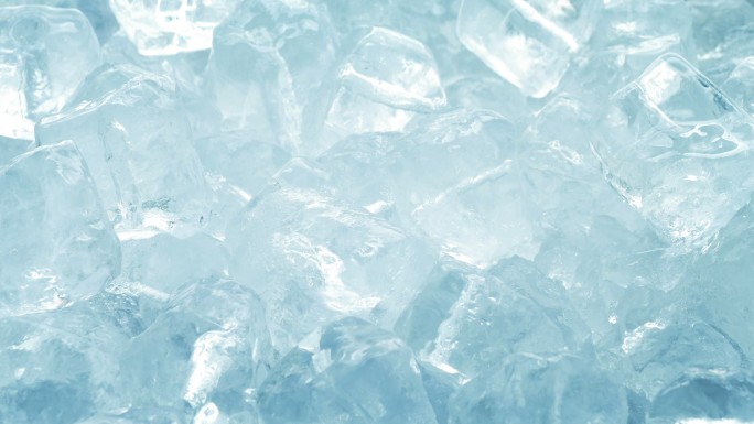 纯冷冻冰块低温液体融化透明玻璃材料