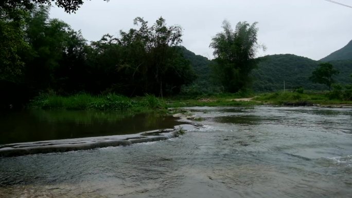 自然山间河水山泉水小溪
