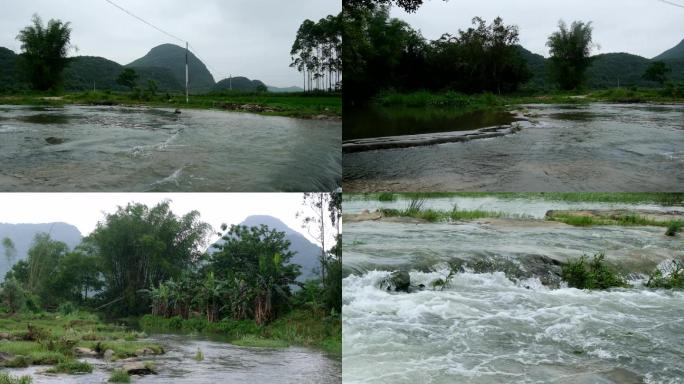 自然山间河水山泉水小溪