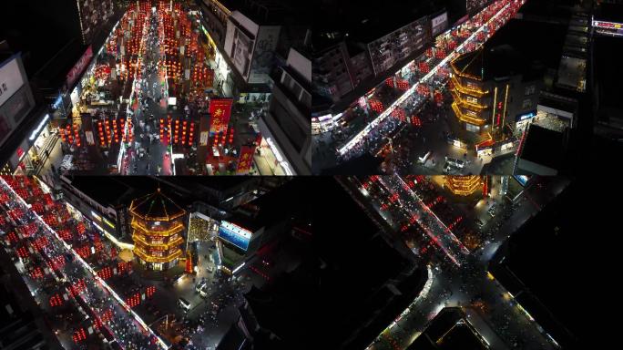 洛阳十字街夜景航拍视频素材