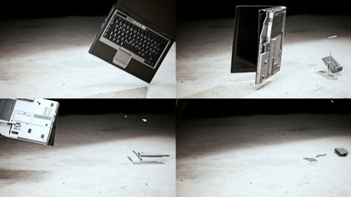 笔记本电脑撞到地板后摔成碎片