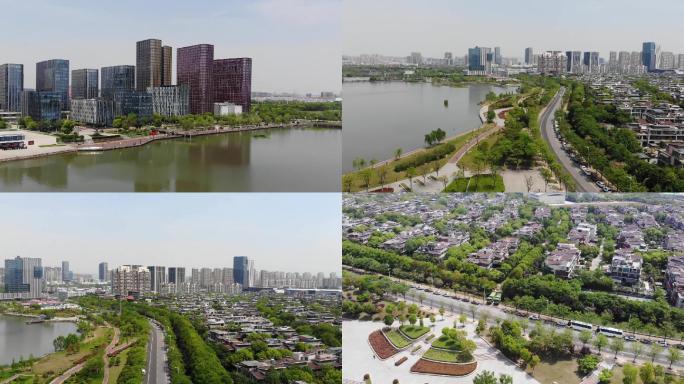 南京城市航拍江宁九龙湖风景住宅工业园