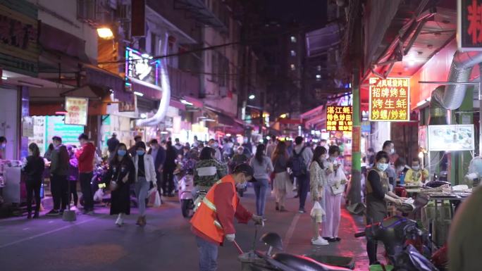 夜市 行人 小吃街 美食