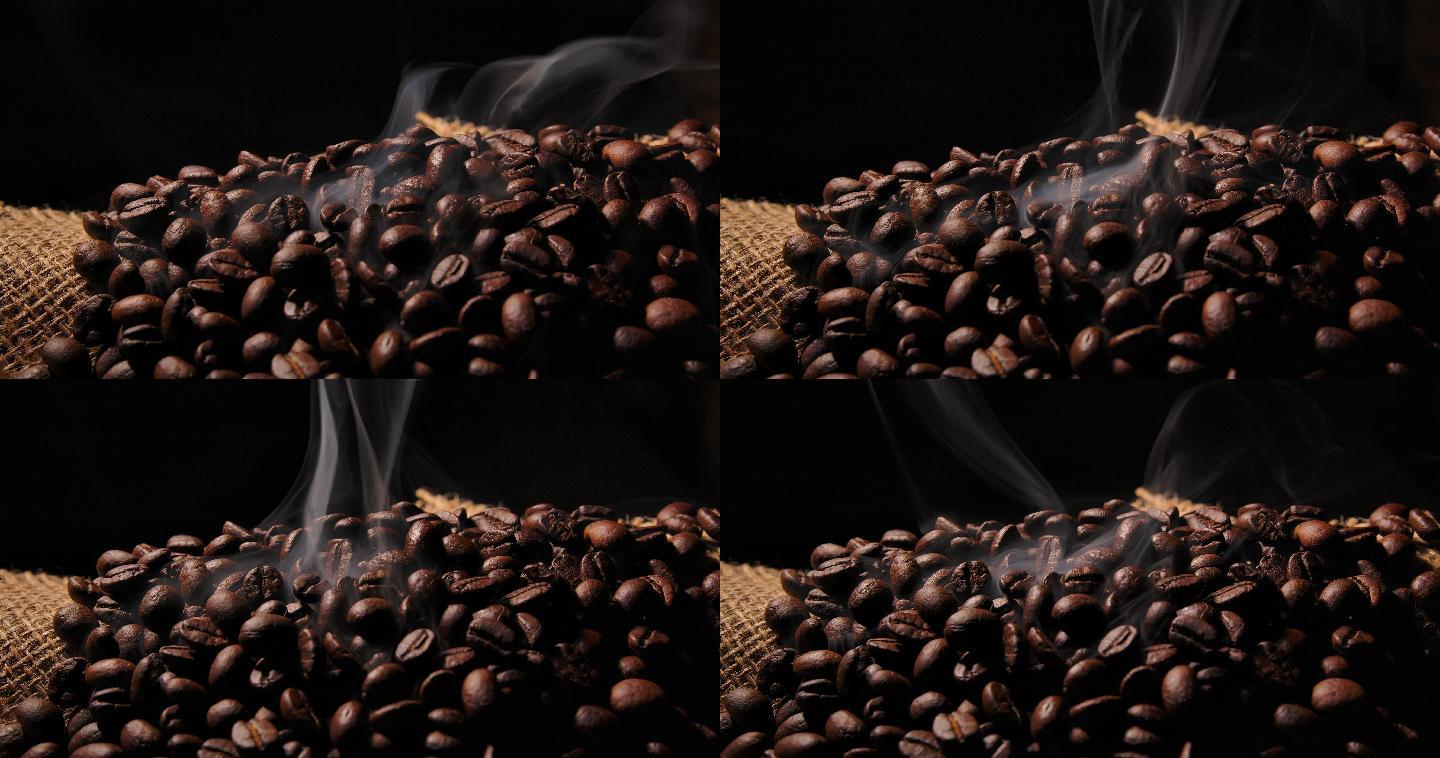 烟熏黑咖啡豆