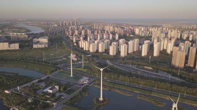 中新生态城风力发电新能源航拍