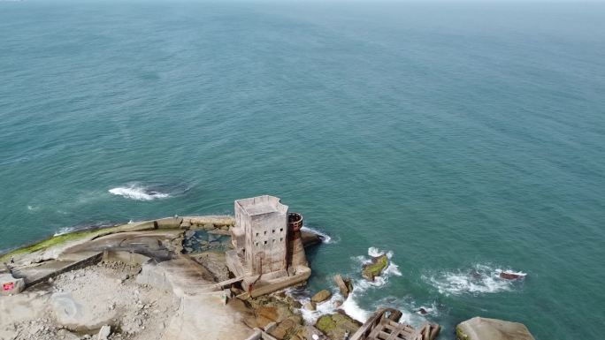 海边古堡废弃古堡孤独古堡红海湾航拍