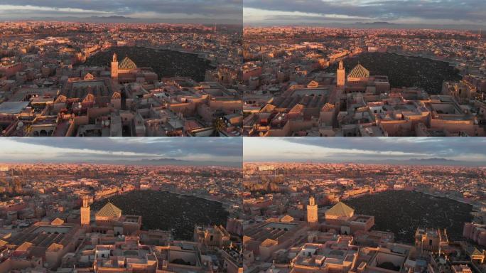日落时的摩洛哥城市全景