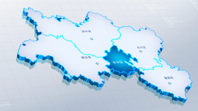 【内江】大气三维科技蓝白图文地图