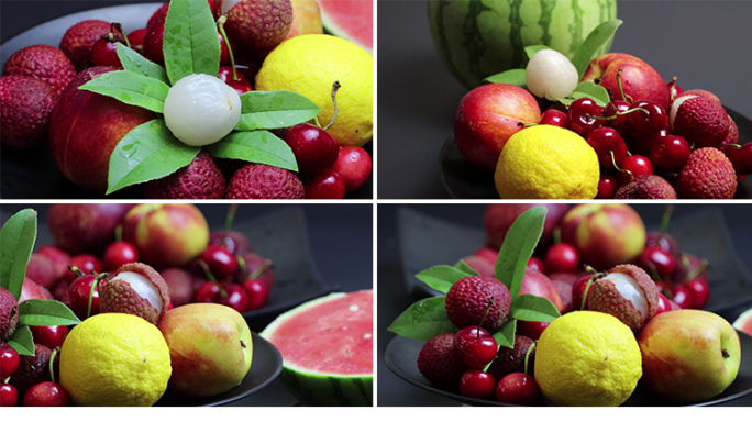 4K水果组合各种水果实拍素材