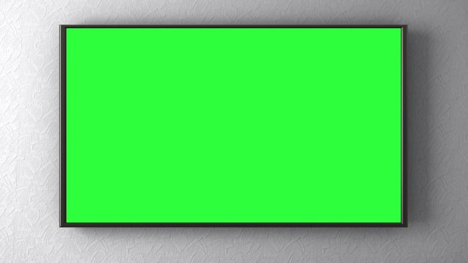 墙上的电视绿屏抠像
