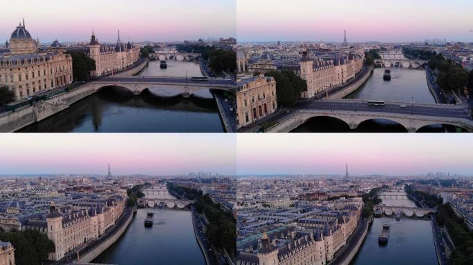 巴黎空中城市景观欧洲风光欧式建设世界风光