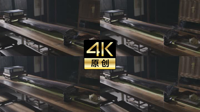 4K中国风古典古筝古琴视频素材