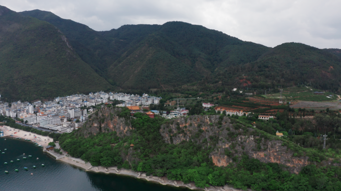 【4K】抚仙湖禄充风景区航拍，抚仙湖海岸