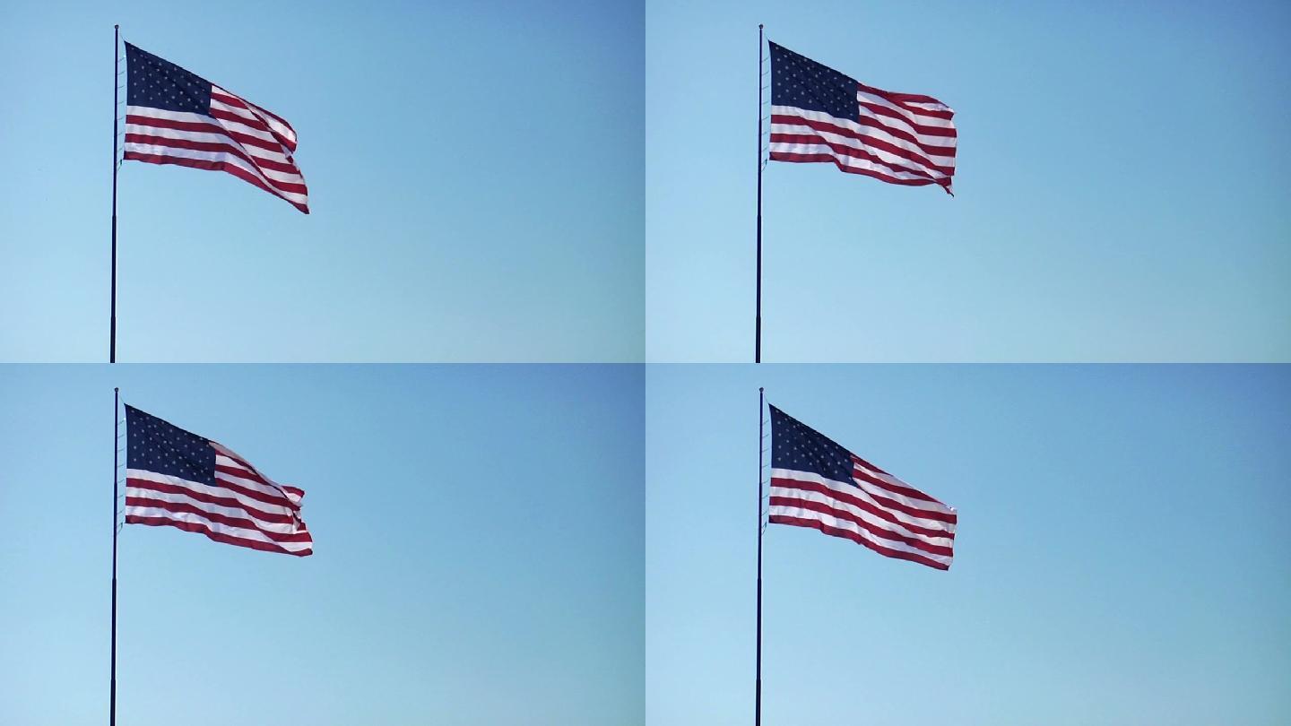 美国国旗慢镜头国外外国旗帜