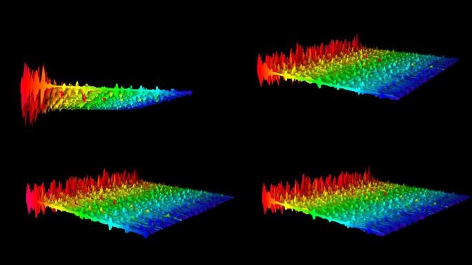 三维动态音频频谱视频素材演绎振动景深编辑