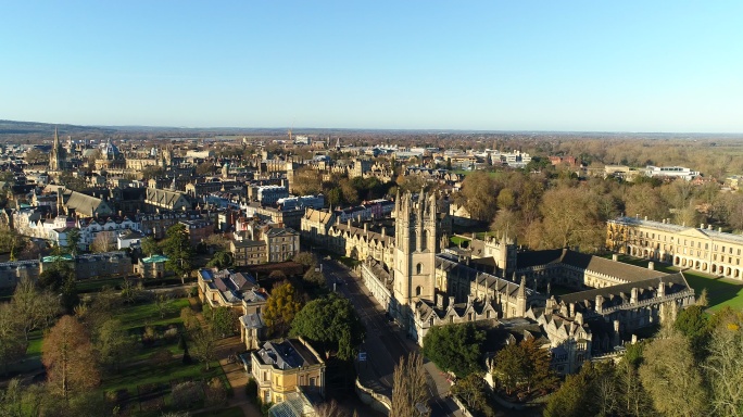 牛津航拍视频城市快速发展航拍延时空镜CB