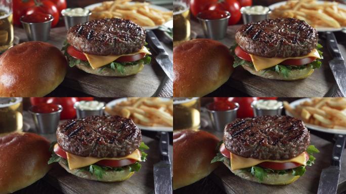 烤安格斯牛肉汉堡油腻不健康长胖