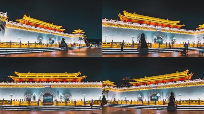 珠海九洲城夜景移动延时4K高清素材宣传