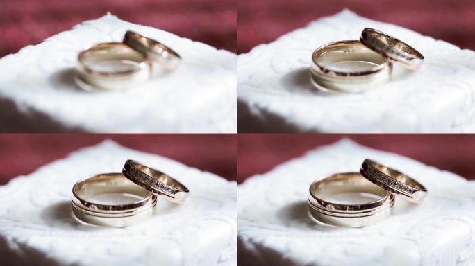新娘和新郎的漂亮结婚戒指