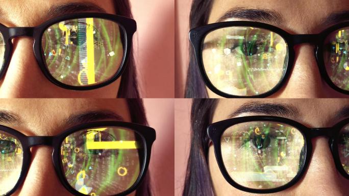 戴虚拟现实眼镜的女人