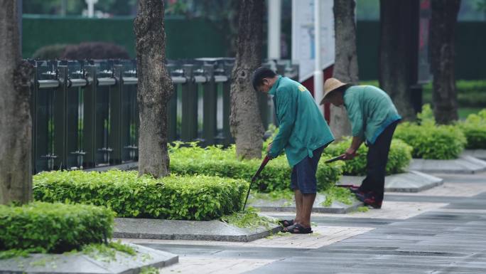 城市园艺工人环卫绿化素材