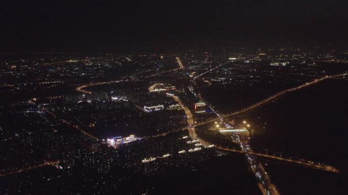 4K-Log-飞行视线中的城市夜景