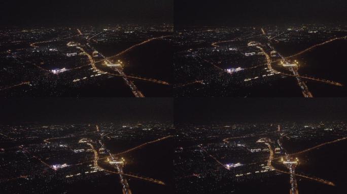 4K-Log-飞行视线中的城市夜景