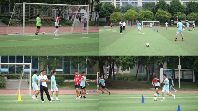 【原创4K】学校校园学生足球训练集训对抗