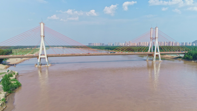 济南黄河大桥航拍