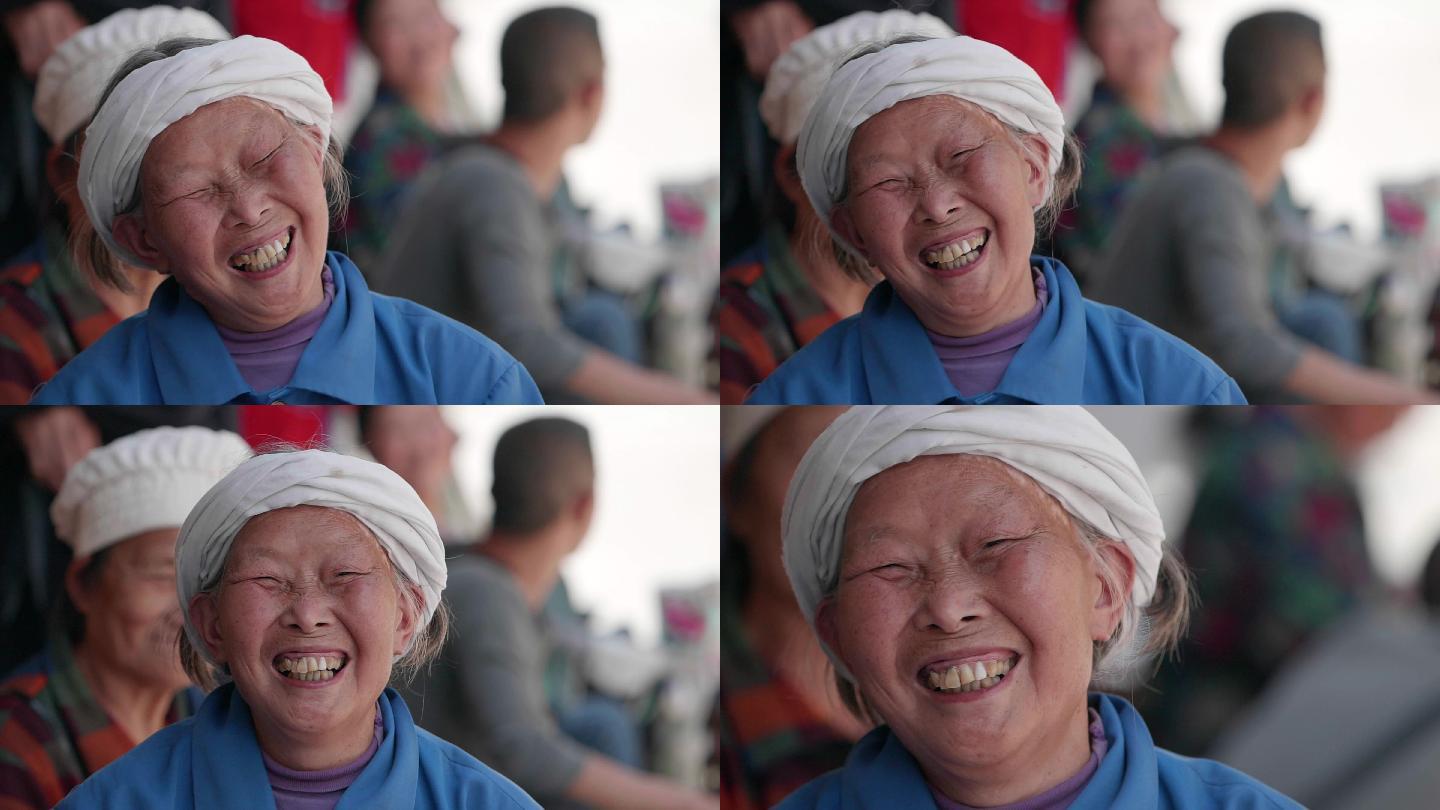 【原创4K】农村老人笑升格慢镜头