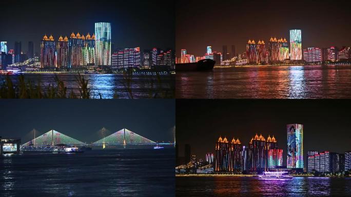 武汉长江大桥夜景灯光秀