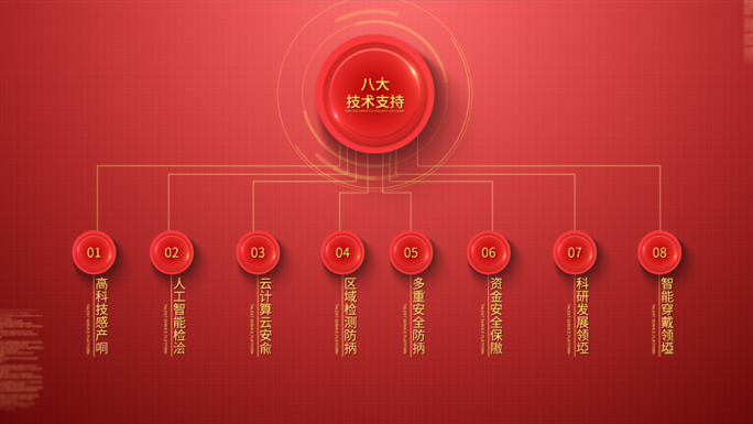 【原创】中国红简洁分支展示