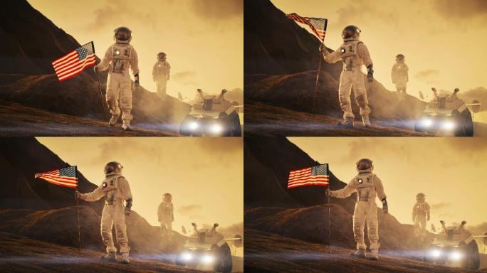 两名宇航员探索火星