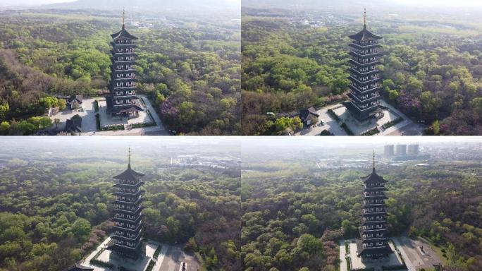 航拍龙背山文峰塔