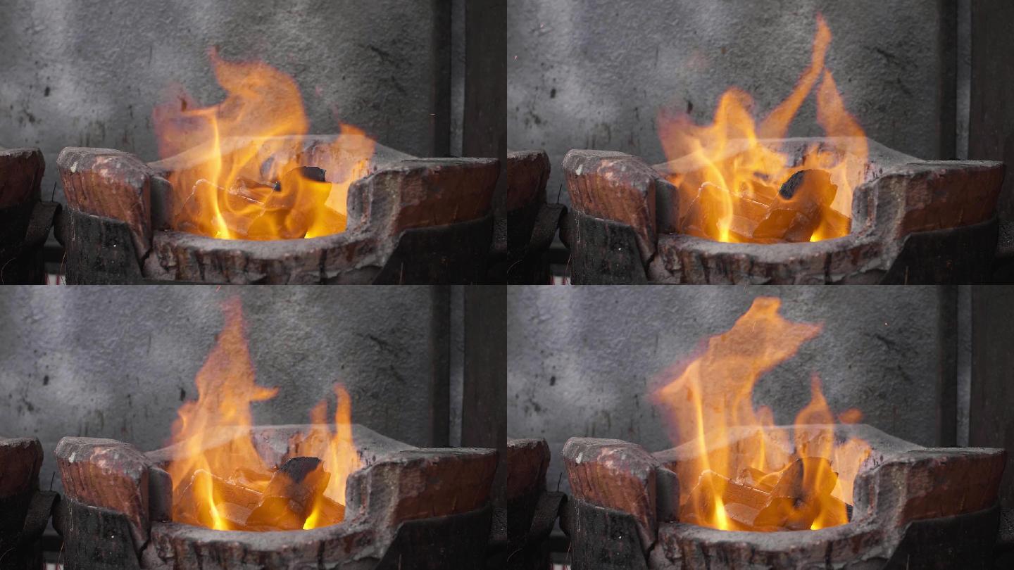 炭火视频燃烧的炭火视频