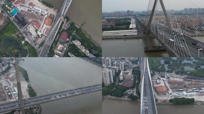 广州番禺大桥珠江桥梁铁索车辆车流通行线路