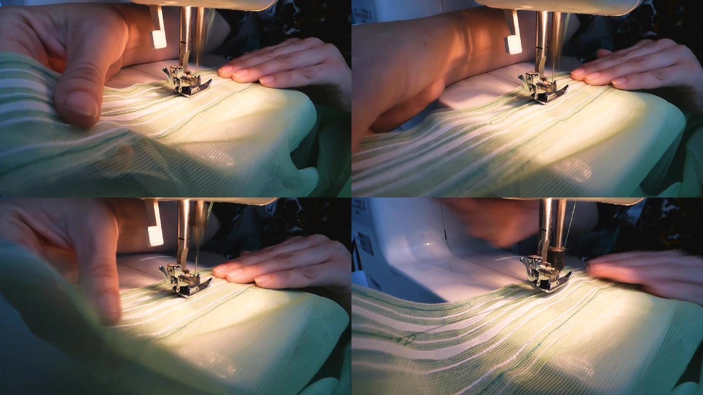 缝纫机缝制布料