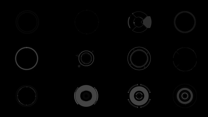 高科技圆环按钮视动态元素V1