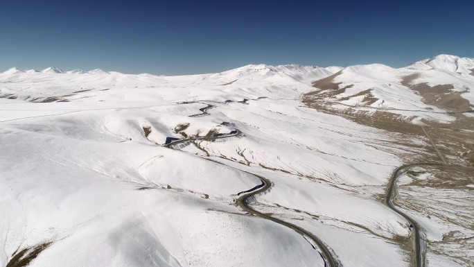 5段新疆帕米尔高原慕士塔格峰航拍视频素材