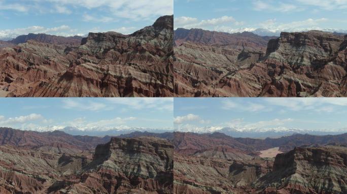新疆天山大峡谷丹霞地貌4K变焦航拍