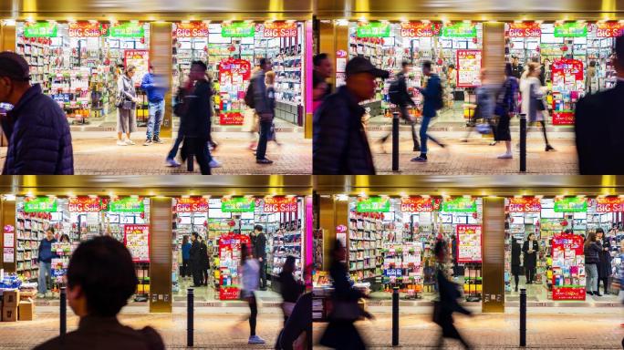 香港购物中心人群延时摄影
