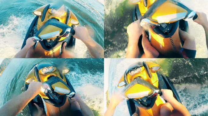 橡皮艇骑行过程的第一人称视角