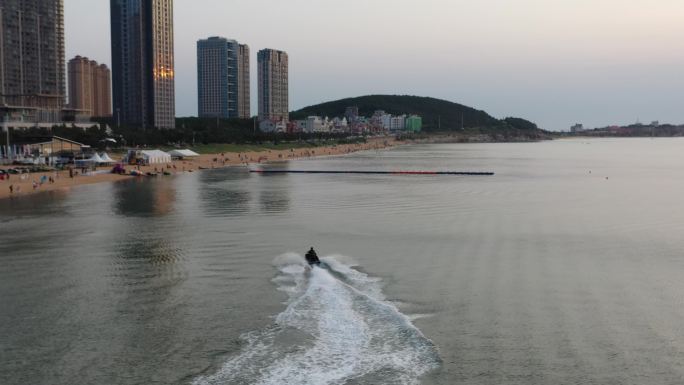 威海国际海水浴场航拍高清