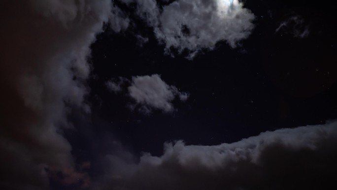 【4K】夜空的云-月光-夜景延时
