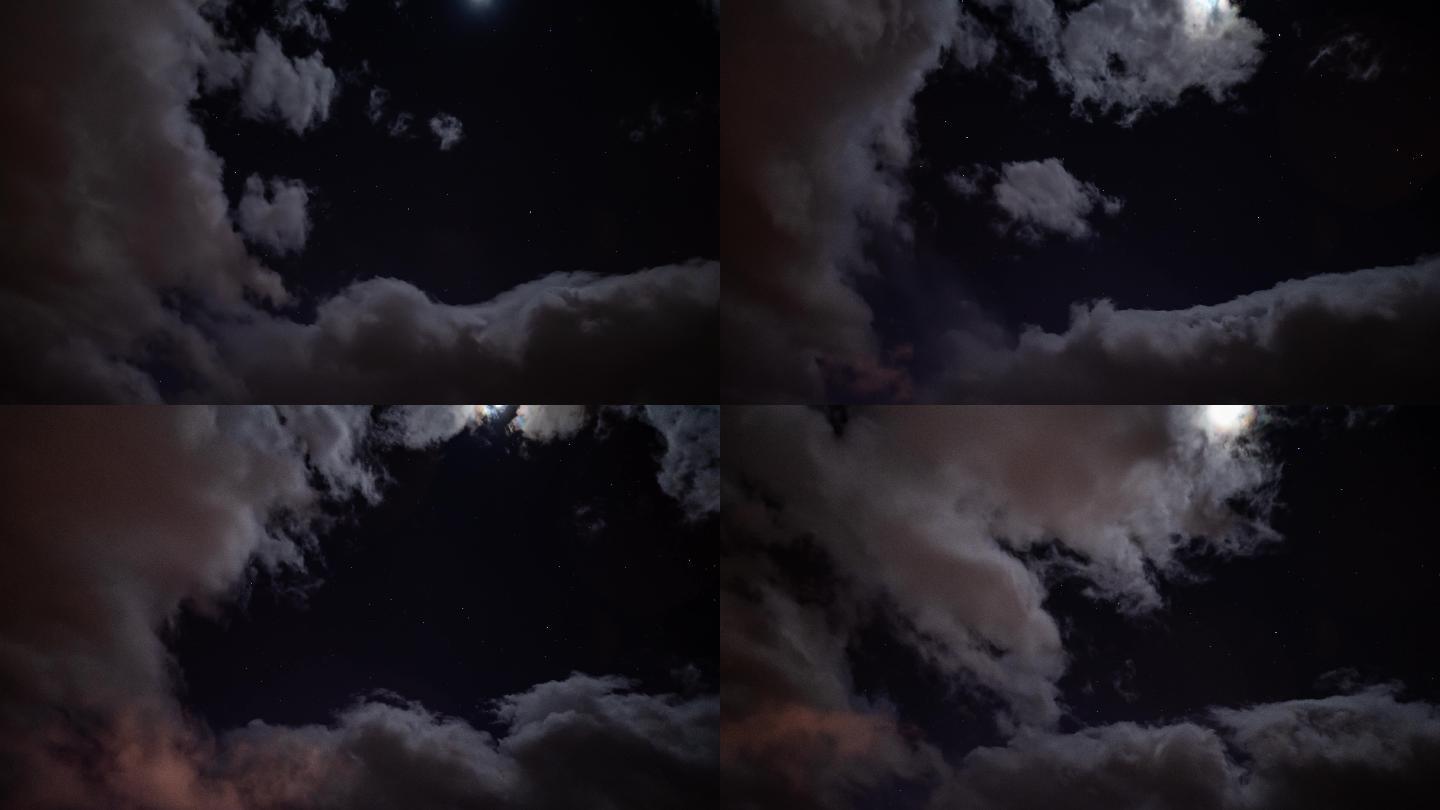 【4K】夜空的云-月光-夜景延时